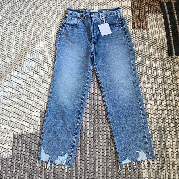 NWT Pistola Denim Cassie Raw Hem Straight leg Crop Jeans in Baja Size 26 - Picture 4 of 9